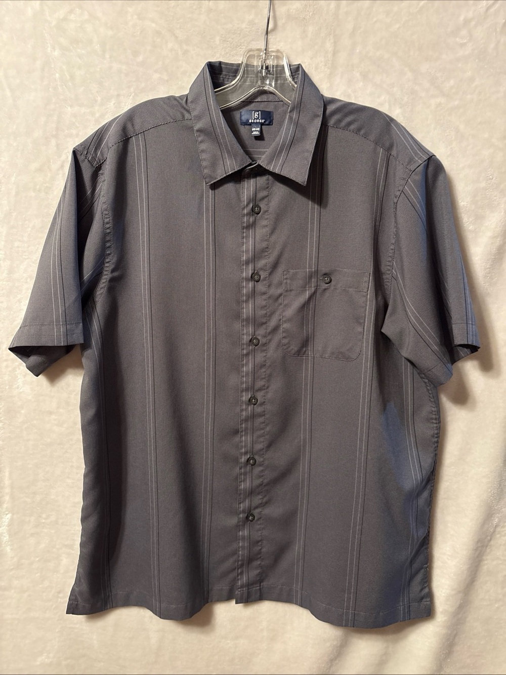 George Men’s Short-Sleeve Button-Down Shirt - Charcoal
